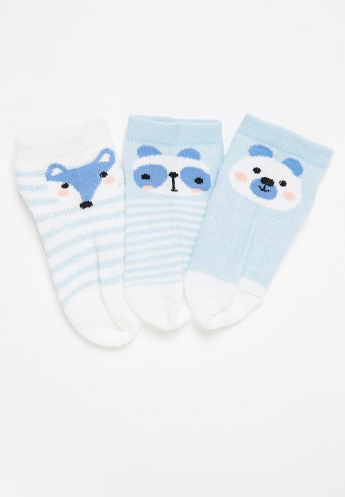 Pop Candy - Boys 5 pack socks - blue & white