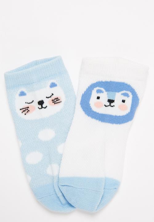 Pop Candy - Boys 5 pack socks - blue & white