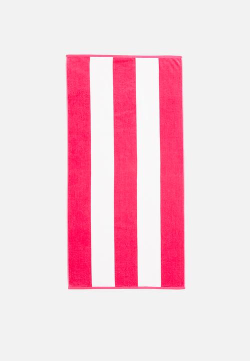 Linen House - Cabana beach towel - ruby