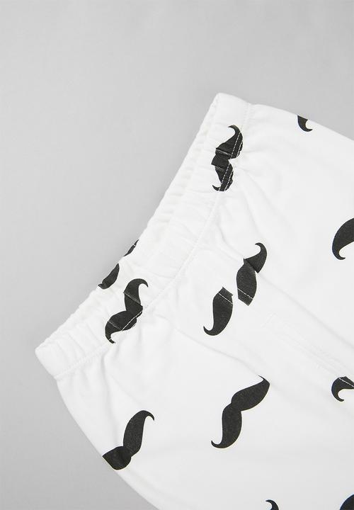Pop Candy - Moustache 3 piece set - white & black