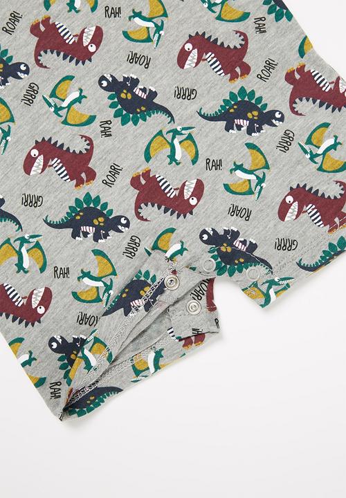 Pop Candy - Baby boys dino romper - grey
