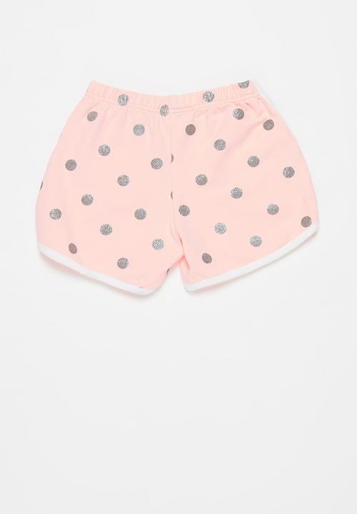 Pop Candy - Girls printed shorts - pink & silver