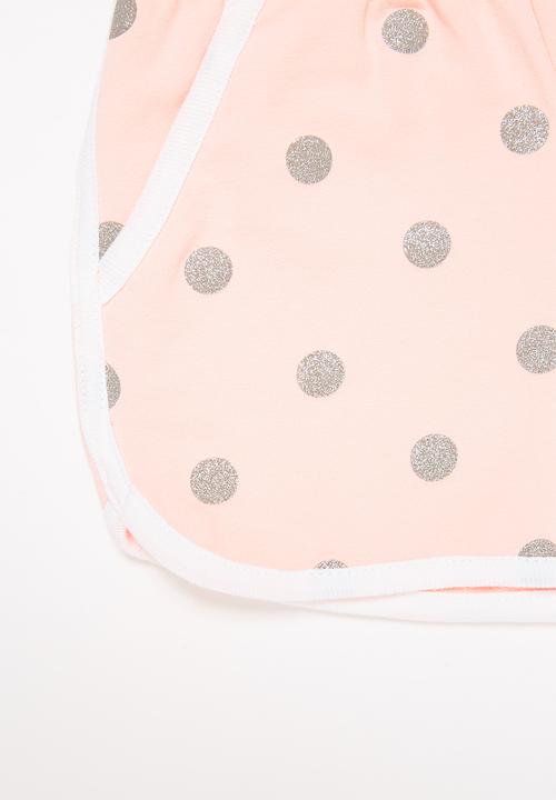 Pop Candy - Girls printed shorts - pink & silver