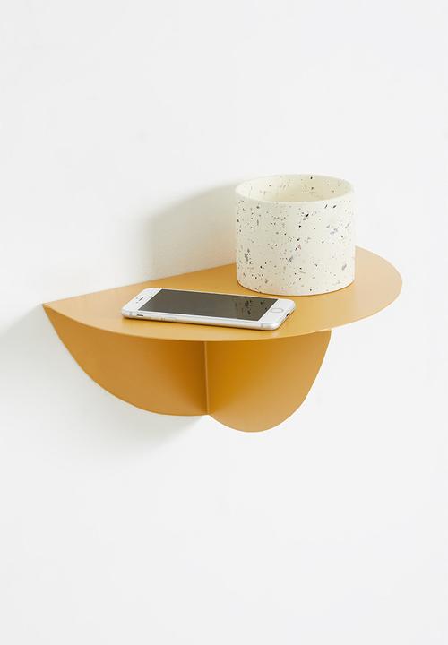 Sixth Floor - Halfmoon wall shelf - mustard