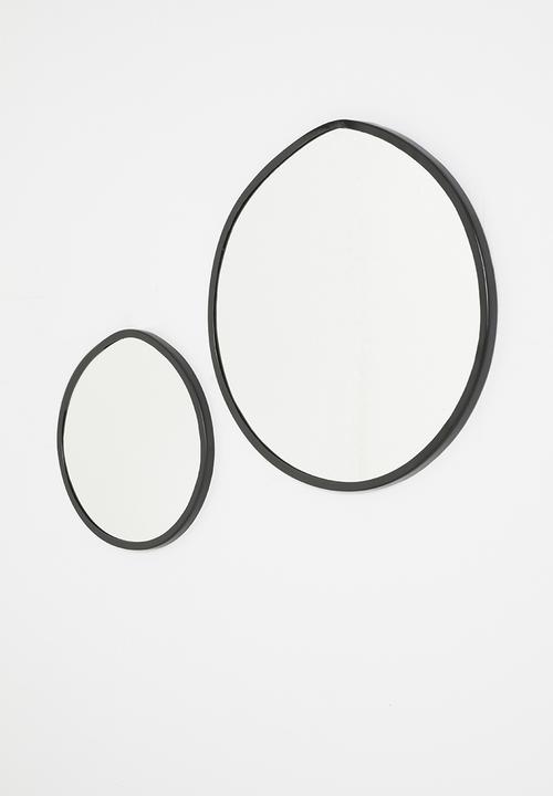 Sixth Floor - Irregular mirror set of 2 - black