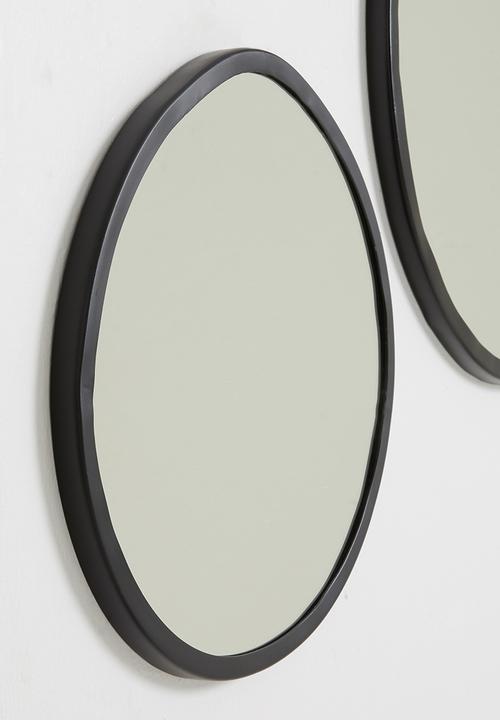Sixth Floor - Irregular mirror set of 2 - black
