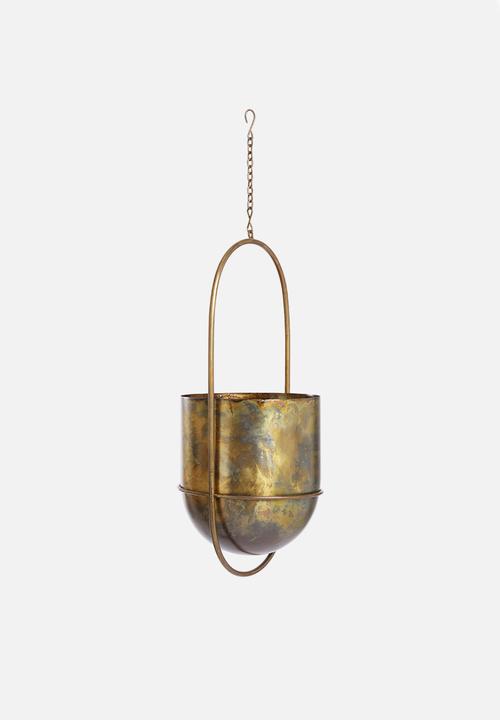 Sixth Floor - Hanging flower pot - brass