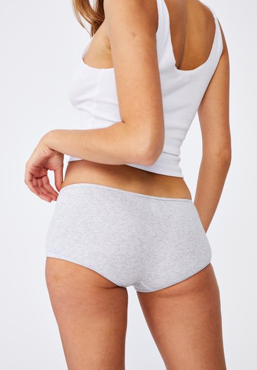 Cotton On - Cotton rib boyshort - grey marle