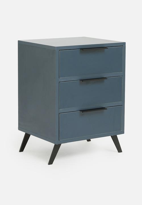 Sixth Floor - Oliver 3 drawer storage - blue