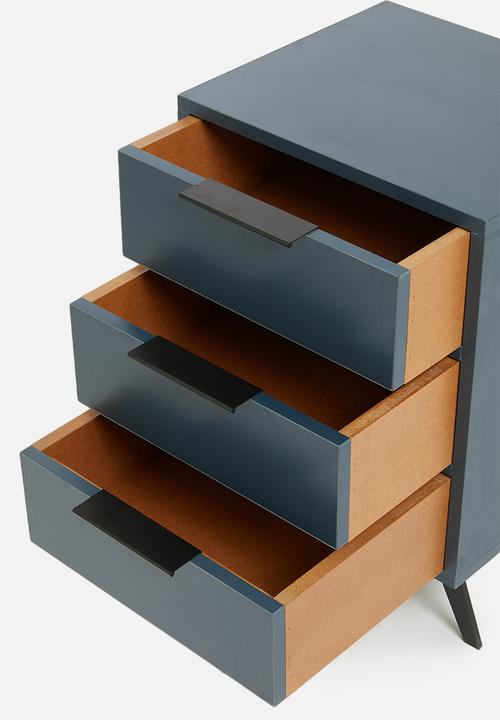 Sixth Floor - Oliver 3 drawer storage - blue