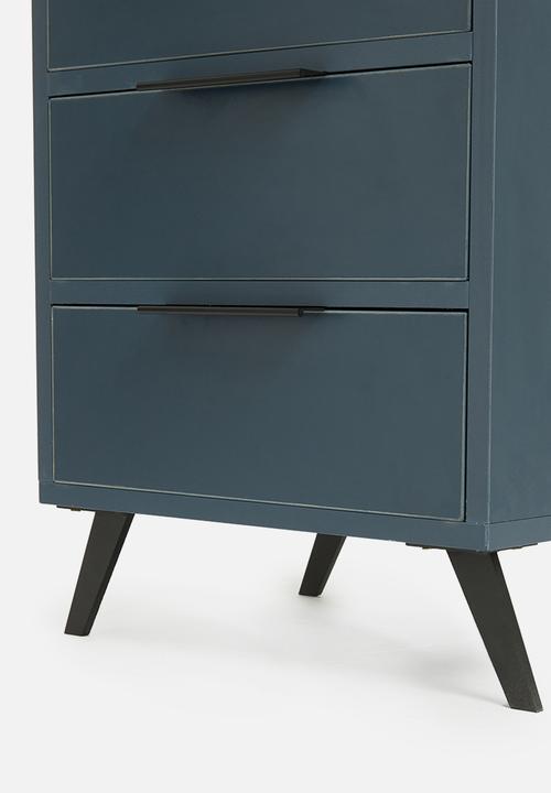 Sixth Floor - Oliver 3 drawer storage - blue