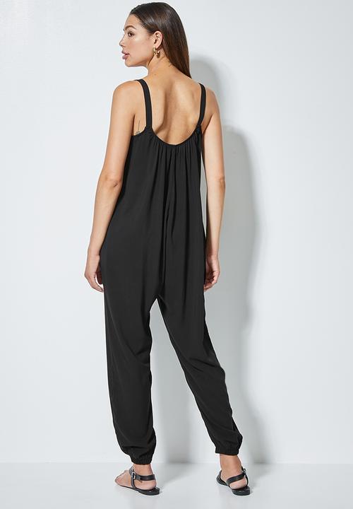 edit - Oversized woven jumpsuit - black