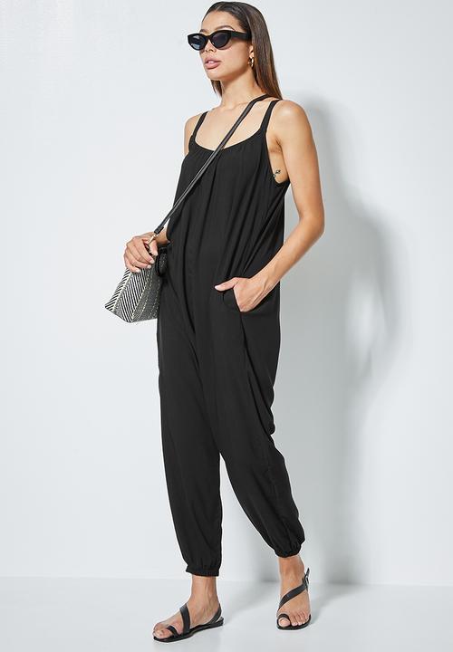 edit - Oversized woven jumpsuit - black
