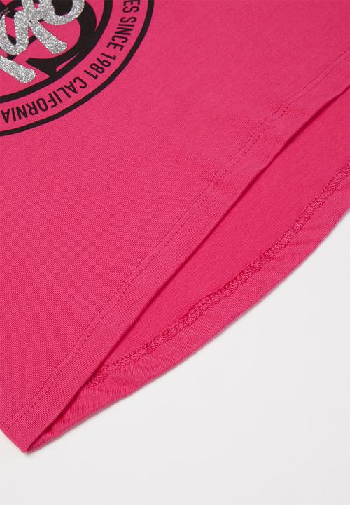 GUESS - Long sleeve glitter hi-lo tee - pink