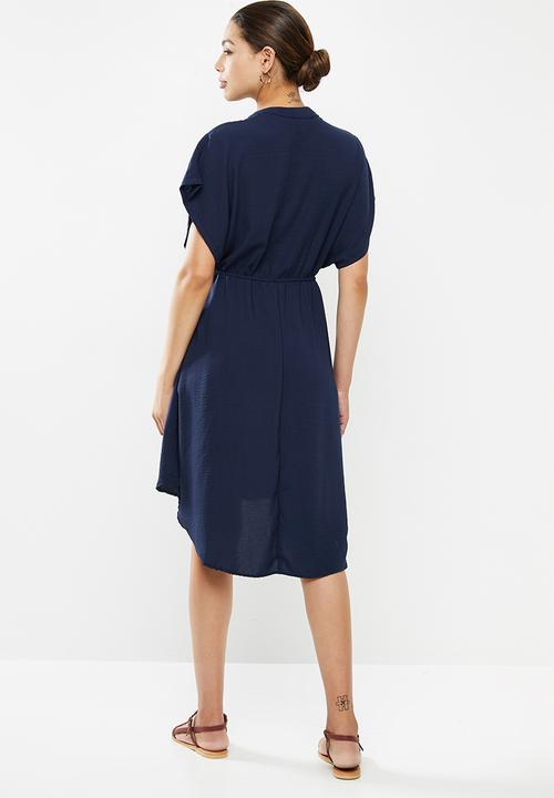edit - Textured mandarin tunic - indigo