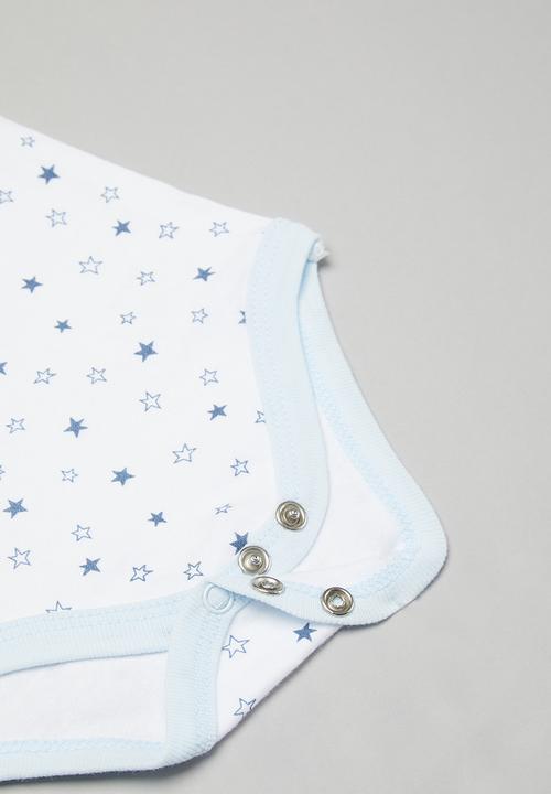 Pop Candy - Baby boys 8 piece set - baby blue & white