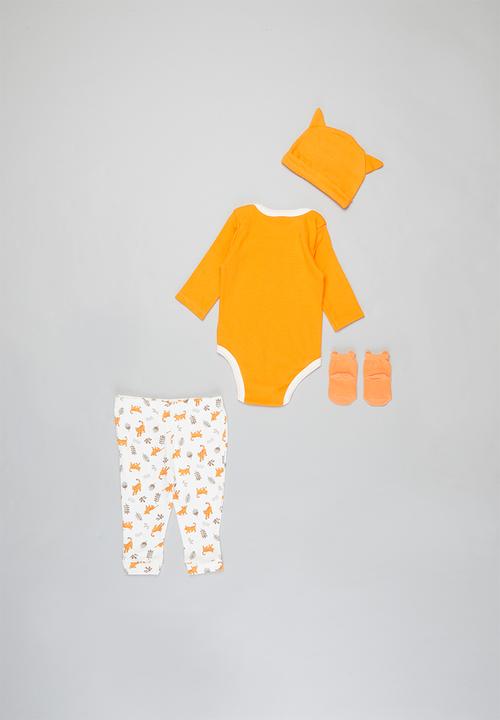 Pop Candy - Bodysuit,pants, beanie and socks set - orange