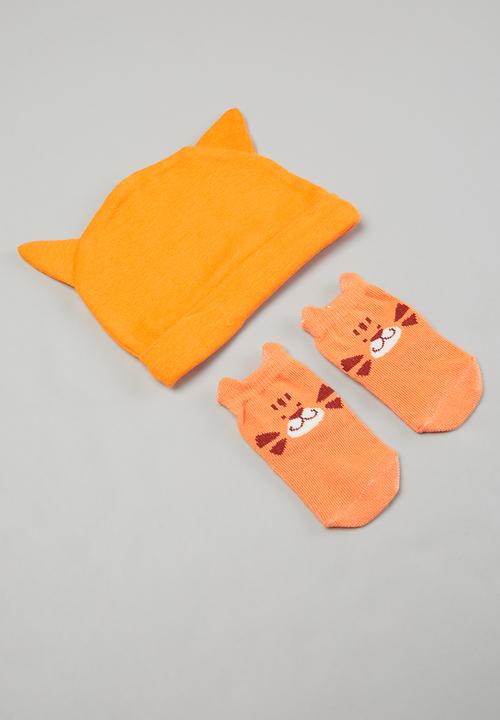 Pop Candy - Bodysuit,pants, beanie and socks set - orange