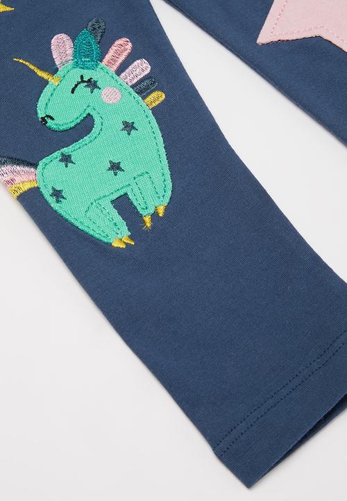 Pop Candy - Girls unicorn leggings - navy