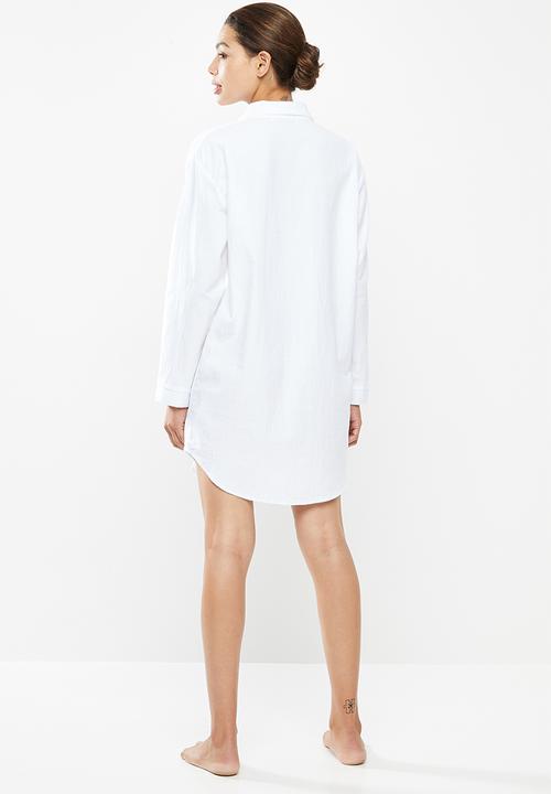 Superbalist - 100% cotton sleep shirt - white