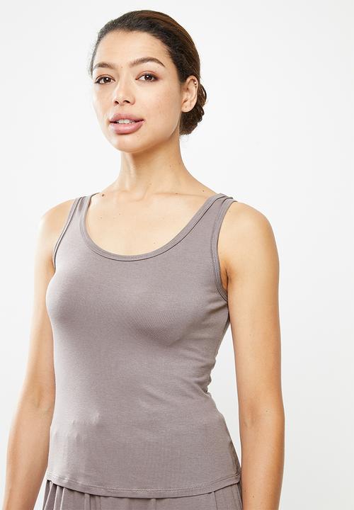 Superbalist - Sleep vest & drop crotch pants set - mocca