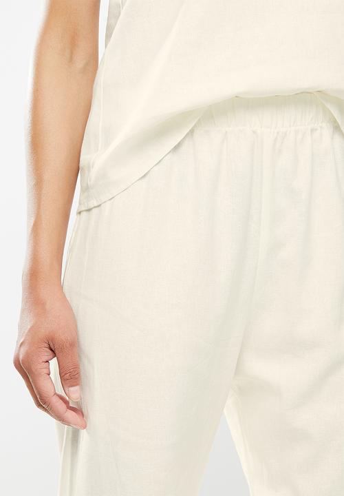 Superbalist - Linen sleep cami & pants set - Cream