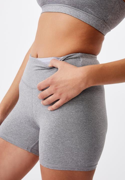 Cotton On - Highwaisted shortie short - mid grey marle