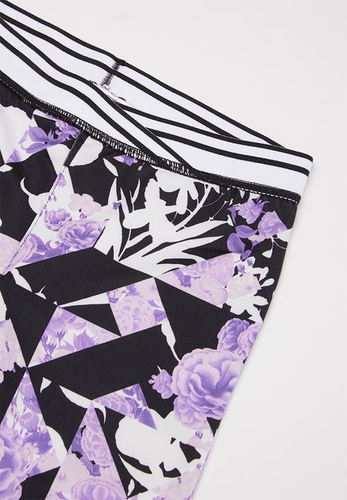 Nike - Nike girls tokyo floral all over print legging - purple & navy 