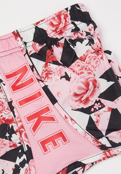 Nike - Nike girls tokyo floral all over print tempo short - pink & black 