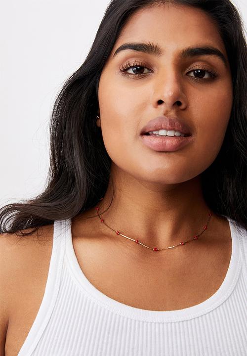 Rubi - Mystic beaded necklace - red