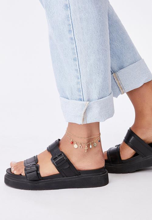 Rubi - Carrie chain anklet  - gold dominica charms