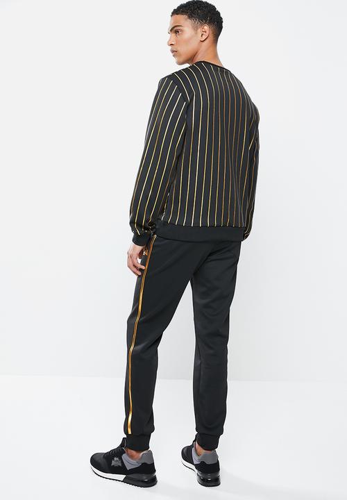 Lonsdale - Striped trackset - black & gold