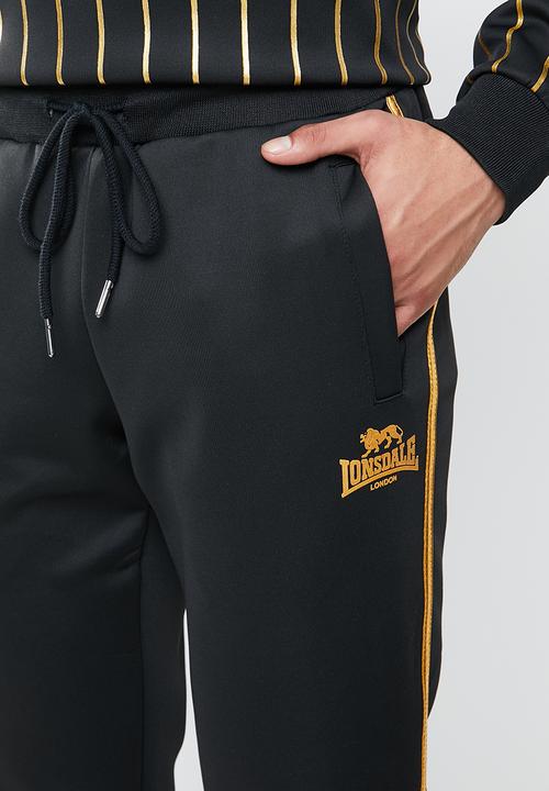 Lonsdale - Striped trackset - black & gold