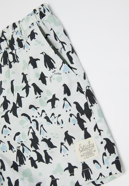 Sticky Fudge - Boys penguin shorts - multi