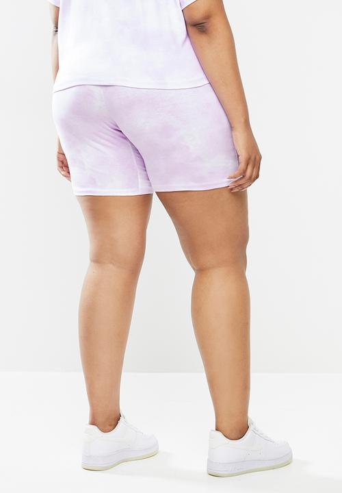 Blake - Knit cycling shorts - tie dye purple