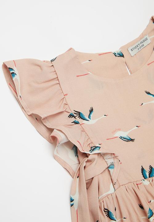 Sticky Fudge - Storks party dress - pink