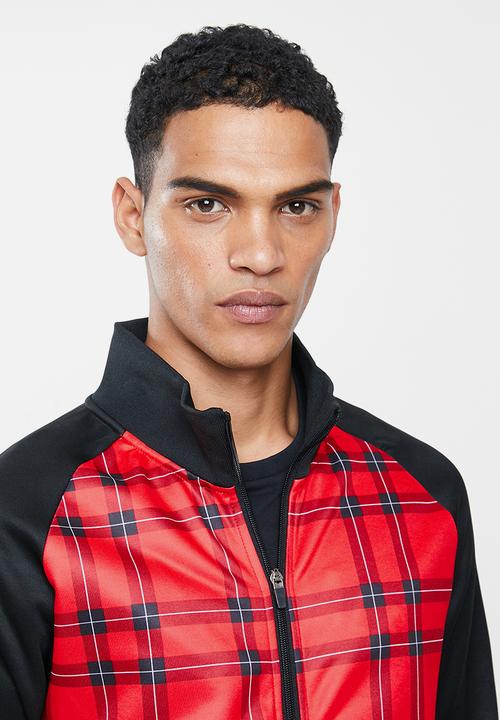 Lonsdale - Heritage zip thru jacket - black & red