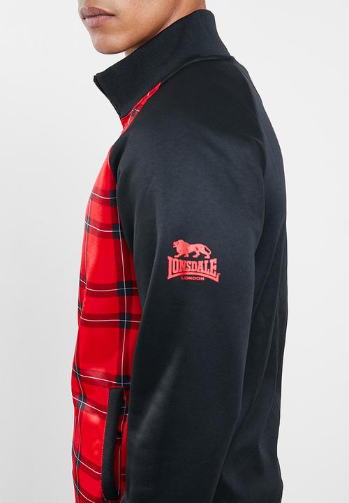 Lonsdale - Heritage zip thru jacket - black & red