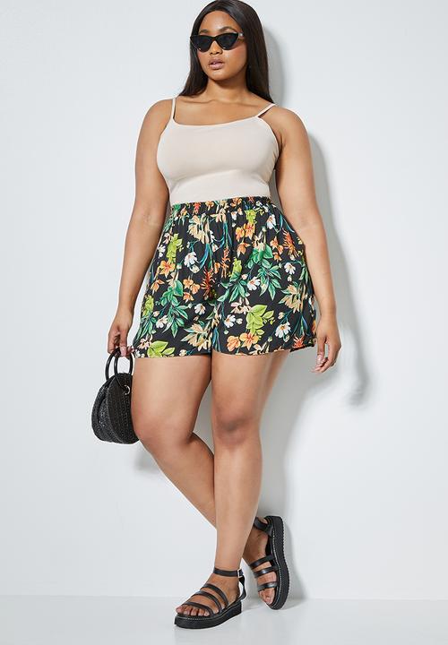 Superbalist - Easy pull on shorts - black tropical