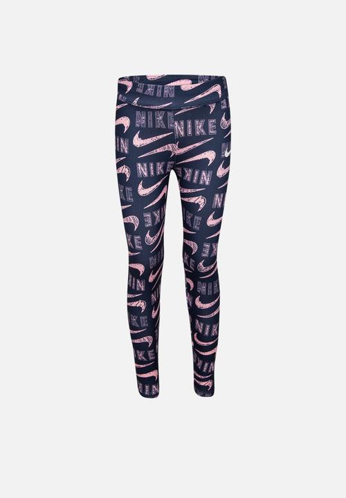 Nike - Nkg varsity scribble legging - navy & pink