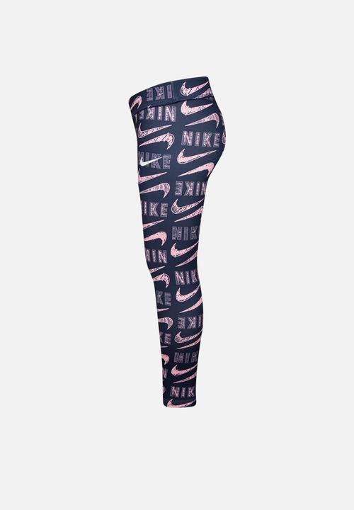 Nike - Nkg varsity scribble legging - navy & pink
