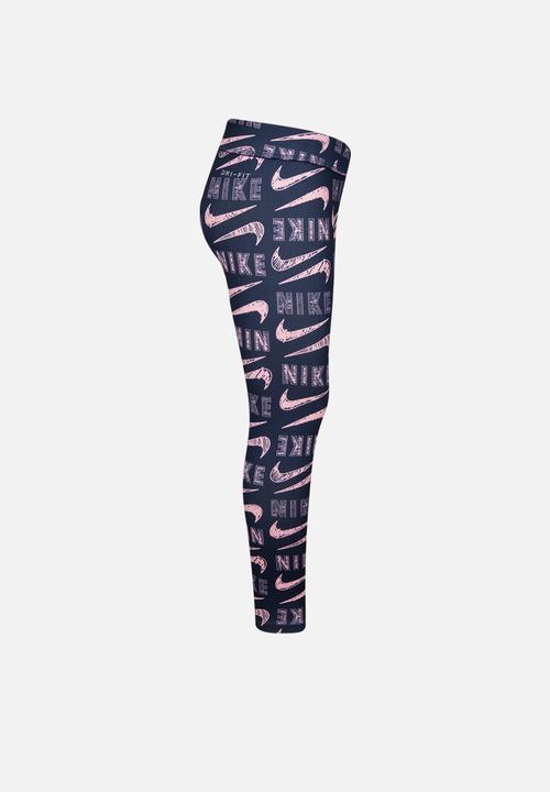 Nike - Nkg varsity scribble legging - navy & pink