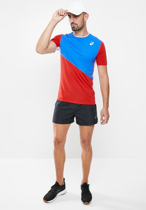 ASICS - Club short sleeve tee - blue & red