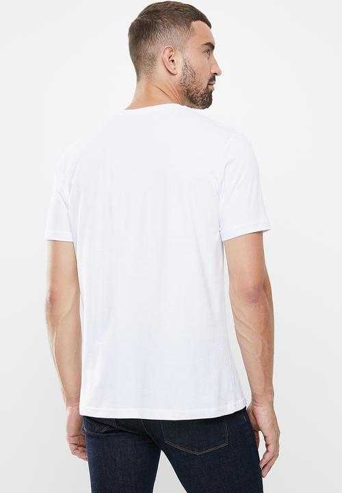 Ben Sherman - V neck flag logo tee - white