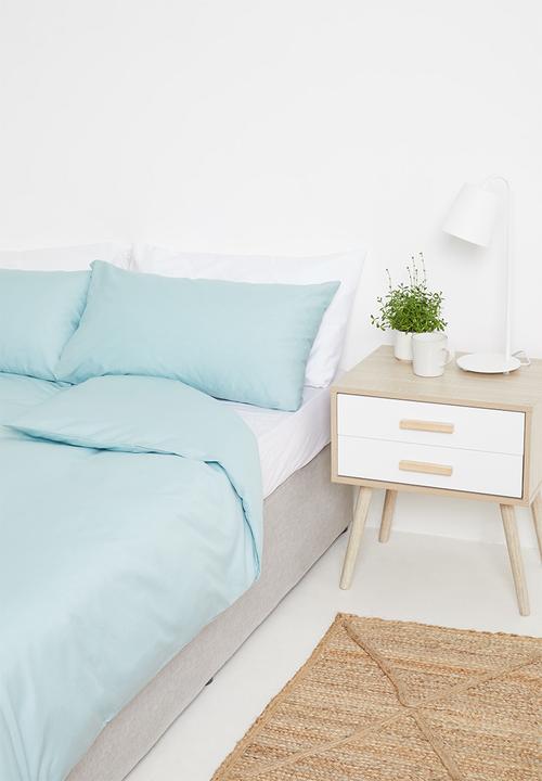 Sixth Floor - Polycotton duvet cover set - duck egg