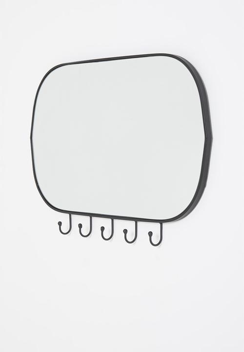Sixth Floor - Clea oval hook mirror - black