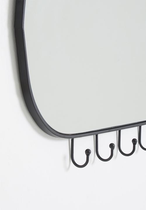 Sixth Floor - Clea oval hook mirror - black