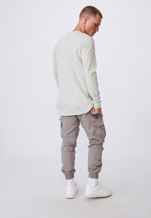 Cotton On - Longline scoop henley long sleeve T-shirt - ivory