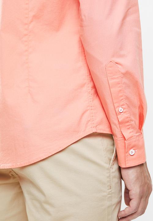 GUESS - Paul poplin one pocket shirt - coral