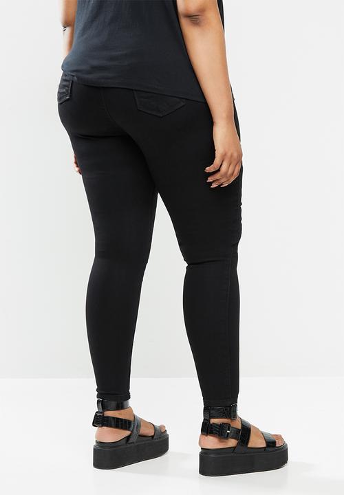 Missguided - Plus Anarchy mid rise skinny jeans - black